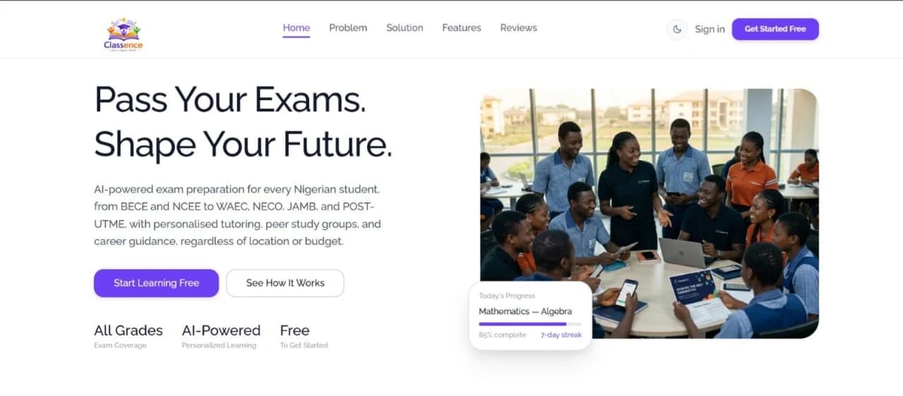 Classence authentic desktop homepage screenshot